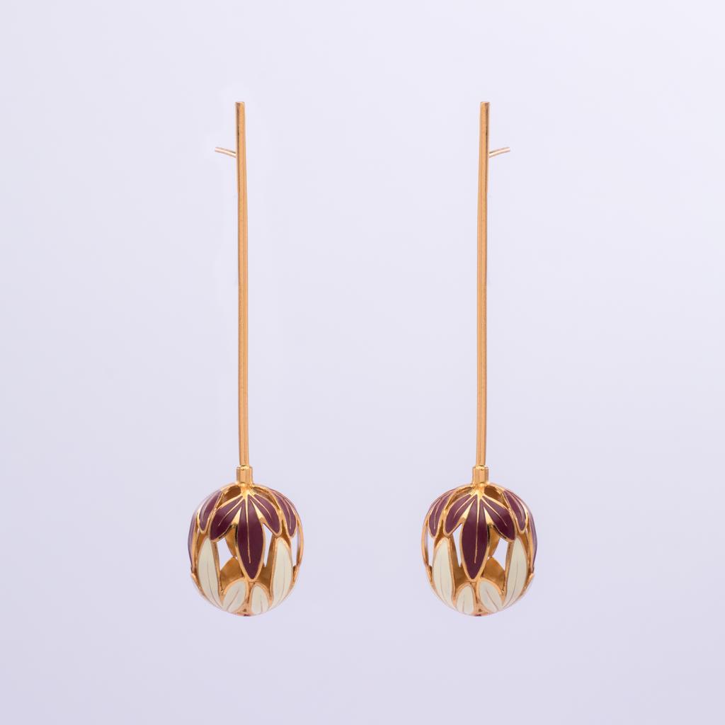 Flower Buds Sticks Rue Yerbatero Earrings 79mm