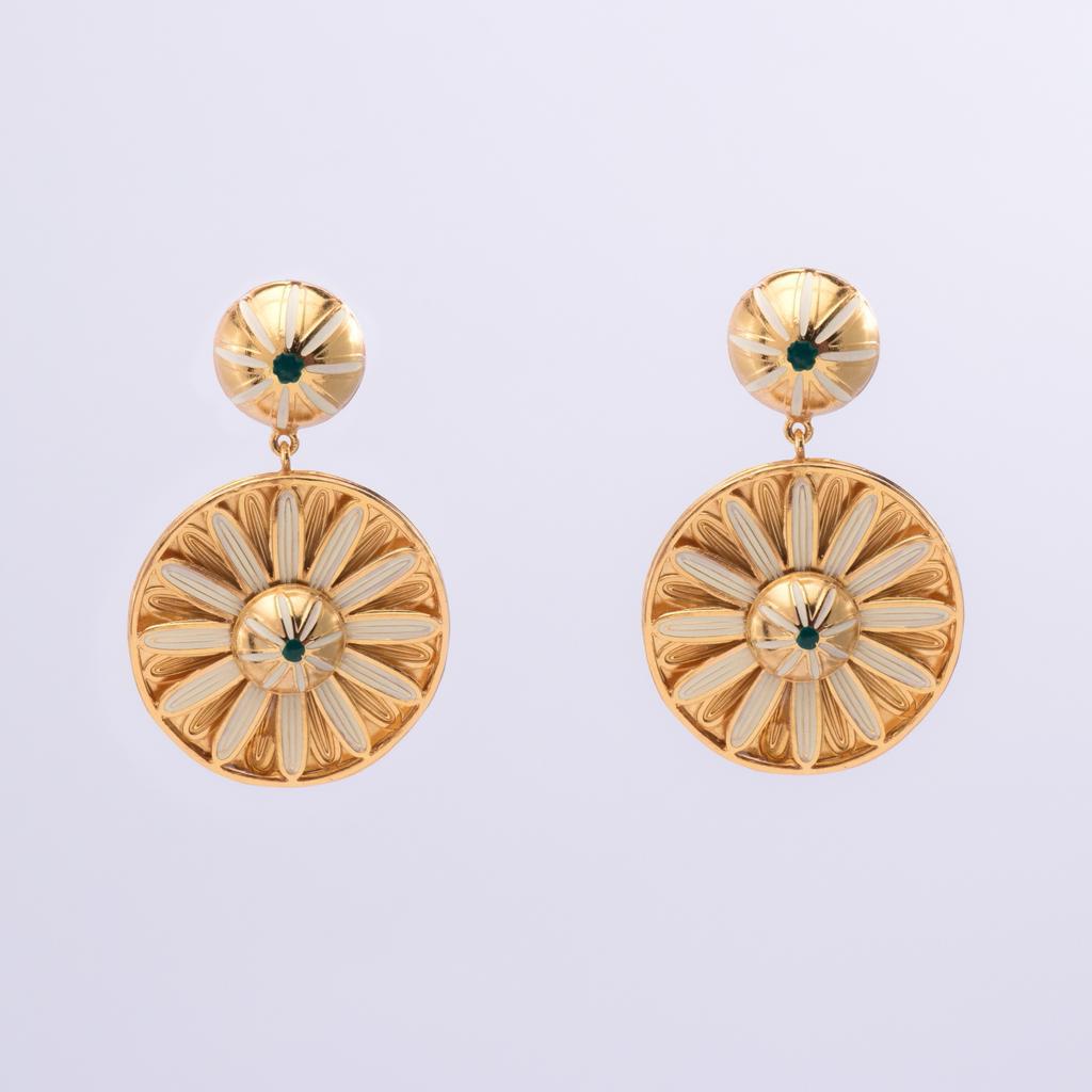 Flower Button Rosemary Yerbatero Earrings